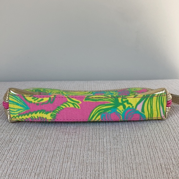 Lilly Pulitzer colorful fabric/leather makeup pouch - Picture 4 of 8